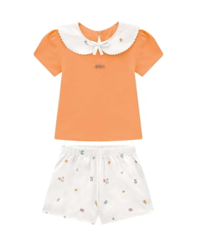 CONJUNTO INFANTIL SOMNII BLUSA EM COTTON E SHORT EM LINHO NATURE ESTAMPADO - 3254032 CONJUNTO INFANTIL SOMNII BLUSA EM COTTON E SHORT EM LINHO NATURE ESTAMPADO - 3254032