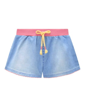 CONJUNTO INFANTIL SOMNII BODY EM COTTON E SHORT EM JEANS LEVE - 3243020