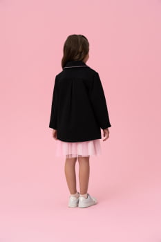 CASACO INFANTIL MON SUCRÉ EM MOLETOM PRETO - 51134228010 CASACO INFANTIL MON SUCRÉ EM MOLETOM PRETO - 51134228010