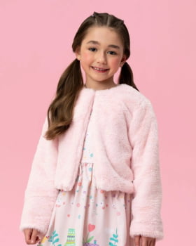 CASACO INFANTIL MON SUCRÉ PELUCIADO ROSA - 51134228026