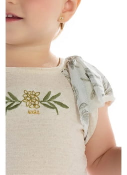 CONJUNTO INFANTIL KIKI BODY COM BORDADO E SAIA EM TULE ESTAMPADO - 1400010 CONJUNTO INFANTIL KIKI BODY COM BORDADO E SAIA EM TULE ESTAMPADO - 1400010
