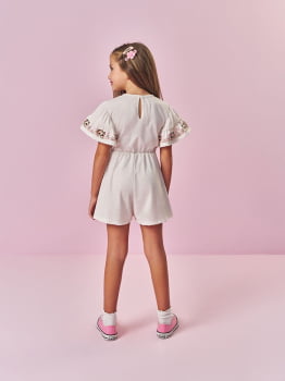 MACAQUINHO INFANTIL CINTI EM LINHO ESTAMPADO - 12698