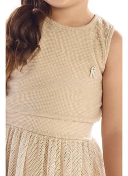 MACAQUINHO INFANTIL KIKI EM TRICOT COM SAIA EM TULE - 2300029
