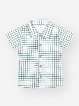 CONJUNTO INFANTIL DIVERTTO BODY COM CAMISA XADREZ E BERMUDA JEANS - 16268