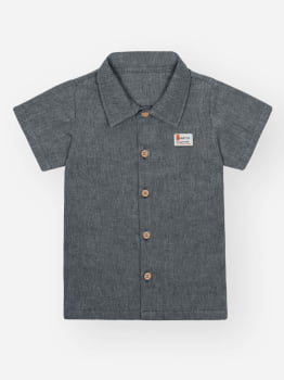 CONJUNTO INFANTIL DIVERTTO BODY ESTAMPA JUNGLE ACOMPANHA CAMISA E BERMUDA EM MOLETOM - 16269