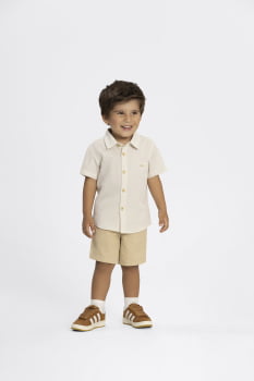 CONJUNTO INFANTIL ALAKAZOO CAMISA E BERMUDA EM SARJA - A5047