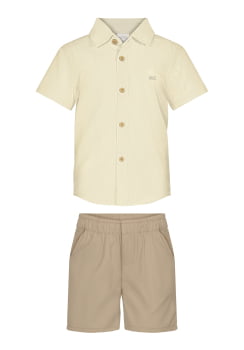 CONJUNTO INFANTIL ALAKAZOO CAMISA E BERMUDA EM SARJA - A5047