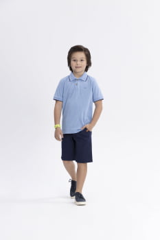 CONJUNTO INFANTIL ALAKAZOO CAMISA POLO E BERMUDA EM SARJA - A5073