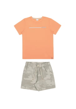 CONJUNTO INFANTIL ALAKAZOO CAMISETA E BERMUDA CAMUFLADA - 39431