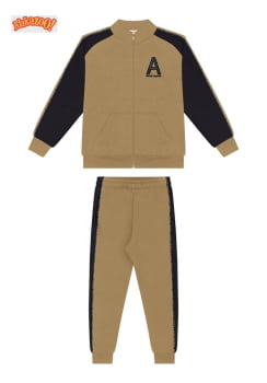 CONJUNTO INFANTIL ALAKAZOO JAQUETA E CALÇA EM MOLETOM - 65836