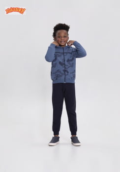CONJUNTO INFANTIL ALAKAZOO JAQUETA ESTAMPADA E CALÇA EM MOLETOM -19146