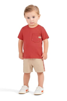 CONJUNTO INFANTIL COLORITTÁ CAMISETA COM BOLSO E BERMUDA - 70112