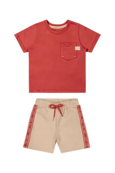 CONJUNTO INFANTIL COLORITTÁ CAMISETA COM BOLSO E BERMUDA - 70112