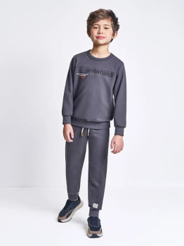 CONJUNTO INFANTIL DIVERTTO BLUSÃO E CALÇA JOGGER EM MOLETINHO FELPADO - 022261220