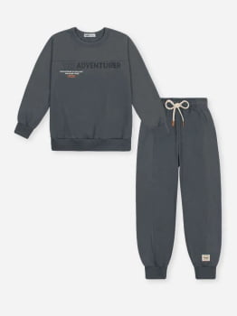 CONJUNTO INFANTIL DIVERTTO BLUSÃO E CALÇA JOGGER EM MOLETINHO FELPADO - 022261220