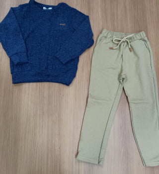 CONJUNTO INFANTIL DIVERTTO BLUSÃO EM MALHA TRICOT E CALÇA SKINNY EM MOLETOM SEM FELPA - 27262