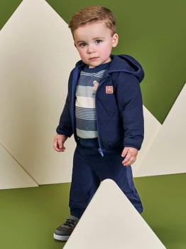 CONJUNTO INFANTIL DIVERTTO BLUSÃO EM MOLETOM LINHO E CALÇA JOGGER EM VELUDO COTELÊ DE MALHA - 022260500