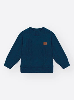 CONJUNTO INFANTIL DIVERTTO BLUSÃO EM TRICOT MELANGE E CALÇA EM MOLECOTTON DENIM - 16340