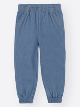 CONJUNTO INFANTIL DIVERTTO BLUSÃO EM TRICOT MELANGE E CALÇA EM MOLECOTTON DENIM - 16340