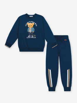 CONJUNTO INFANTIL DIVERTTO BLUSÃO ESTAMPADO E CALÇA JOGGER EM MOLETOM FELPADO - 27375