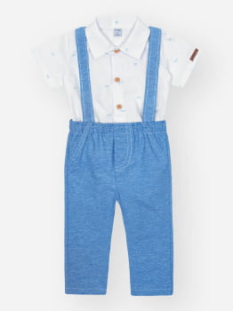CONJUNTO INFANTIL DIVERTTO BODY E CALÇA ACOMPANHA SUSPENSÓRIO - 16267