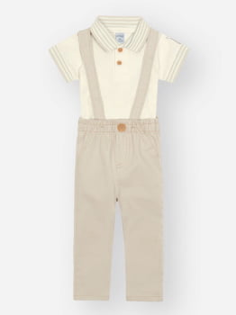 CONJUNTO INFANTIL DIVERTTO BODY POLO E CALÇACOM SUSPENSÓRIO - 16312