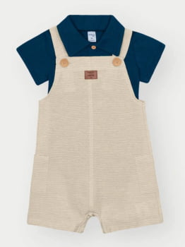 CONJUNTO INFANTIL DIVERTTO BODY POLO E JARDINEIRA - 16244 CONJUNTO INFANTIL DIVERTTO BODY POLO E JARDINEIRA - 16244