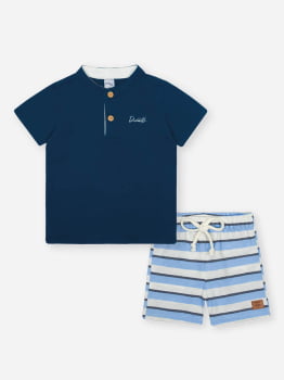 CONJUNTO INFANTIL DIVERTTO CAMISA E BERMUDA LISTRADA - 16256