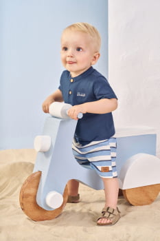 CONJUNTO INFANTIL DIVERTTO CAMISA E BERMUDA LISTRADA - 16256