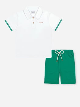 CONJUNTO INFANTIL DIVERTTO CAMISA EM MEIA MALHA E BERMUDA TEXTURIZADA - 27162 CONJUNTO INFANTIL DIVERTTO CAMISA EM MEIA MALHA E BERMUDA TEXTURIZADA - 27162