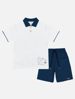 CONJUNTO INFANTIL DIVERTTO CAMISA POLO E BERMUDA - 17786