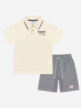 CONJUNTO INFANTIL DIVERTTO CAMISA POLO E BERMUDA - 17787