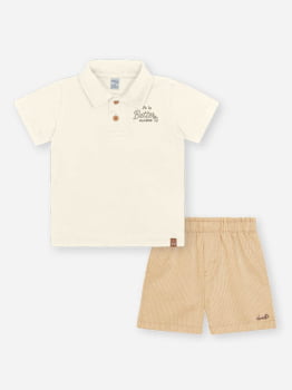CONJUNTO INFANTIL DIVERTTO CAMISA POLO EM PIQUET COM BORDADO E BERMUDA TRABALHADA - 16310 CONJUNTO INFANTIL DIVERTTO CAMISA POLO EM PIQUET COM BORDADO E BERMUDA TRABALHADA - 16310