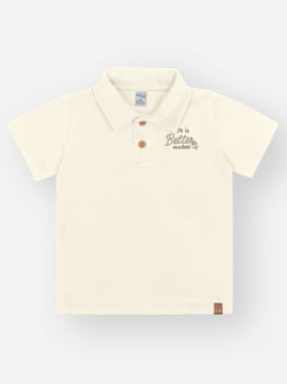 CONJUNTO INFANTIL DIVERTTO CAMISA POLO EM PIQUET COM BORDADO E BERMUDA TRABALHADA - 16310