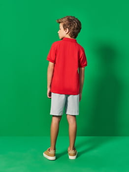 CONJUNTO INFANTIL DIVERTTO CAMISA POLO VERMELHO E BERMUDA EM SARJA - 27163 CONJUNTO INFANTIL DIVERTTO CAMISA POLO VERMELHO E BERMUDA EM SARJA - 27163
