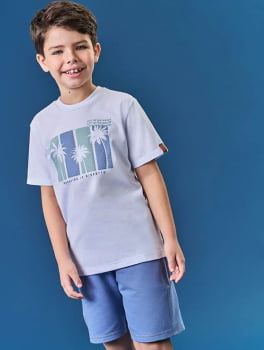 CONJUNTO INFANTIL DIVERTTO CAMISETA COM ESTAMPA COQUEIRO E BERMUDA - 17773