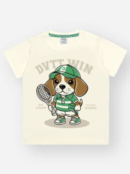CONJUNTO INFANTIL DIVERTTO CAMISETA COM ESTAMPA DE CACHORRINHO E BERMUDA TEXTURIZADA - 16299