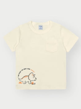 CONJUNTO INFANTIL DIVERTTO CAMISETA COM ESTAMPA DE DINO 3D E BERMUDA EM MOLETOM - 16254