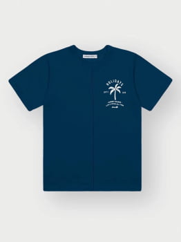CONJUNTO INFANTIL DIVERTTO CAMISETA COM ESTAMPA HOLIDAYS MARINHO E BERMUDA EM MOLETOM - 27036
