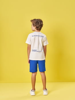 CONJUNTO INFANTIL DIVERTTO CAMISETA COM ESTAMPA NAS COSTAS E BERMUDA EM MOLETINHO - 27133 CONJUNTO INFANTIL DIVERTTO CAMISETA COM ESTAMPA NAS COSTAS E BERMUDA EM MOLETINHO - 27133