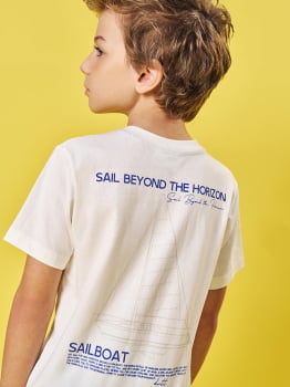 CONJUNTO INFANTIL DIVERTTO CAMISETA COM ESTAMPA NAS COSTAS E BERMUDA EM MOLETINHO - 27133