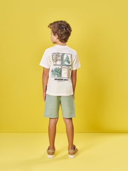 CONJUNTO INFANTIL DIVERTTO CAMISETA COM ESTAMPA NAS COSTAS E BERMUDA EM MOLETOM - 27142 CONJUNTO INFANTIL DIVERTTO CAMISETA COM ESTAMPA NAS COSTAS E BERMUDA EM MOLETOM - 27142