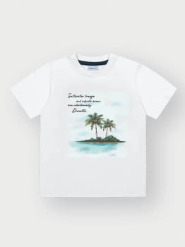 CONJUNTO INFANTIL DIVERTTO CAMISETA COM ESTAMPA TROPICAL E BERMUDA EM MOLETOM - 27038