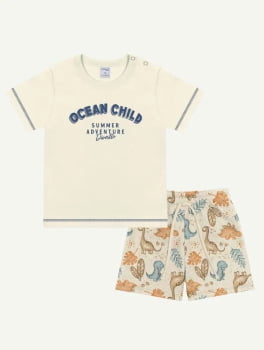 CONJUNTO INFANTIL DIVERTTO CAMISETA E BERMUDA DINO - 16164