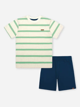 CONJUNTO INFANTIL DIVERTTO CAMISETA EM COTTON LINHO E BERMUDA EM MOLETOM - 27033 CONJUNTO INFANTIL DIVERTTO CAMISETA EM COTTON LINHO E BERMUDA EM MOLETOM - 27033