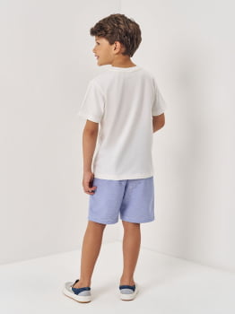 CONJUNTO INFANTIL DIVERTTO CAMISETA EM MAIA MALHA E BERMUDA LISTRADA - 27131 CONJUNTO INFANTIL DIVERTTO CAMISETA EM MAIA MALHA E BERMUDA LISTRADA - 27131