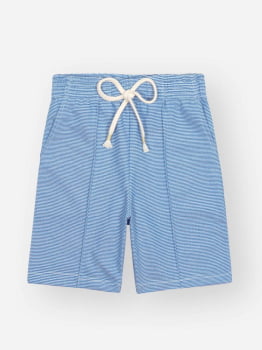 CONJUNTO INFANTIL DIVERTTO CAMISETA EM MAIA MALHA E BERMUDA LISTRADA - 27131