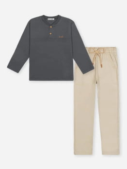 CONJUNTO INFANTIL DIVERTTO CAMISETA EM MALHA WAFFLE E CALÇA SKINNY EM SARJA - 127289 CONJUNTO INFANTIL DIVERTTO CAMISETA EM MALHA WAFFLE E CALÇA SKINNY EM SARJA - 127289