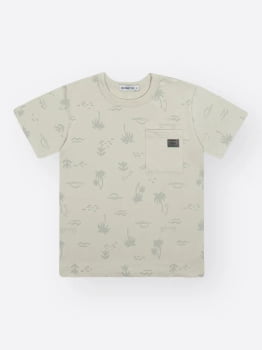 CONJUNTO INFANTIL DIVERTTO CAMISETA EM MEIA MALHA COM ESTAMPA PRAIA E BERMUDA EM MOLETOM - 022262020