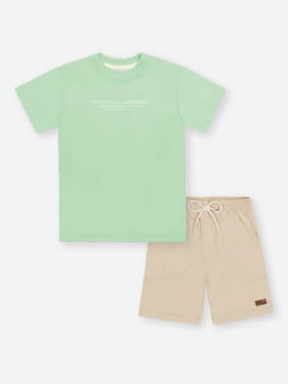 CONJUNTO INFANTIL DIVERTTO CAMISETA EM MEIA MALHA E BERMUDA EM SARJA - 27150